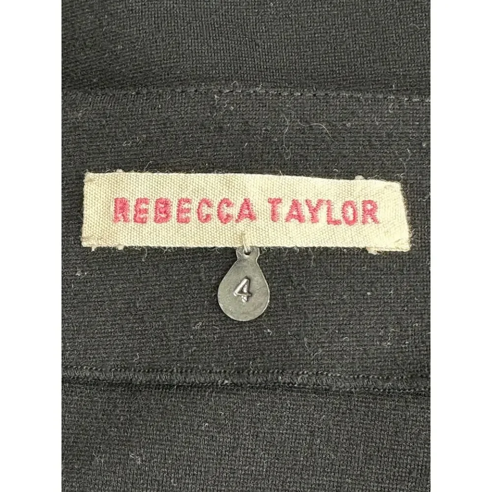 Rebecca Taylor Skirt Womens 4 Pencil Mini Black Ponte Knit Minimalist Party Club